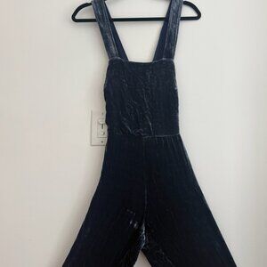 Staud Blue Velvet Jumpsuit